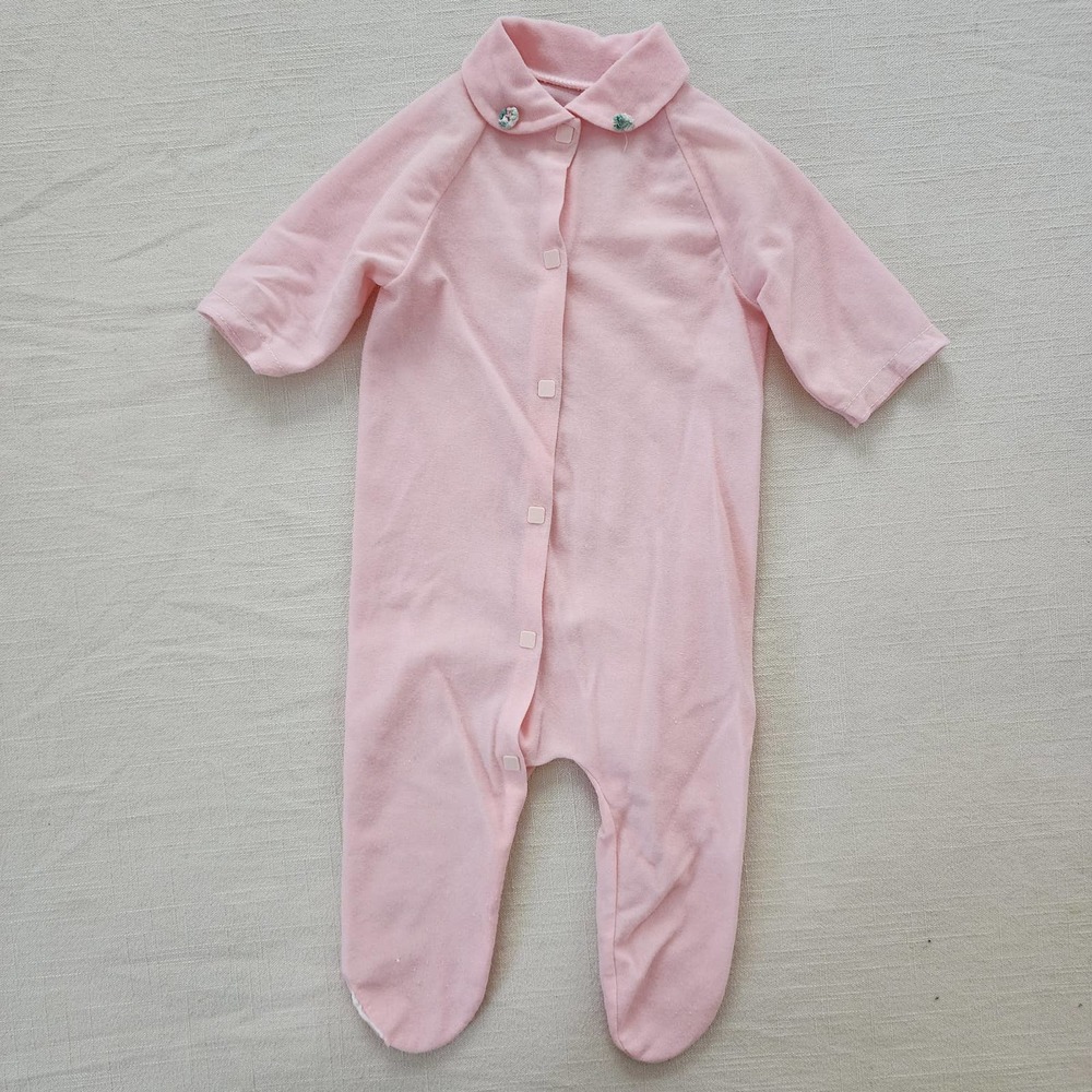 Vintage Pink Footed PJs 0-3 months